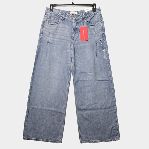 Lucky Brand Wide Leg Liquid Denim Luxe Palazzo Jeans in River 30 Capsule NWT - Picture 2 of 12